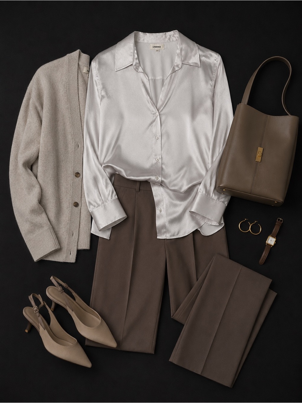 L’Agence 100% Silk Collared Button Down Women’s Shirt Fair Condition See Pics - Picture 2 of 13